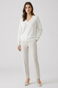 Araminta — Women's Buttoned-Cuff V-Neck Sweater