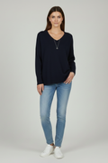 Perrine Rose — Women's Dropped-Shoulder V-Neck Sweater