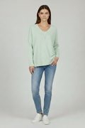 Perrine Rose — Women's Dropped-Shoulder V-Neck Sweater