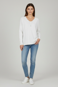 Perrine Rose — Women's Dropped-Shoulder V-Neck Sweater