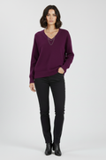 Rosabelle — Women's V-Neck Pullover Sweater