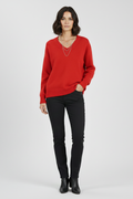 Rosabelle — Women's V-Neck Pullover Sweater