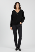 Rosabelle — Women's V-Neck Pullover Sweater