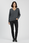 Rosabelle — Women's V-Neck Pullover Sweater