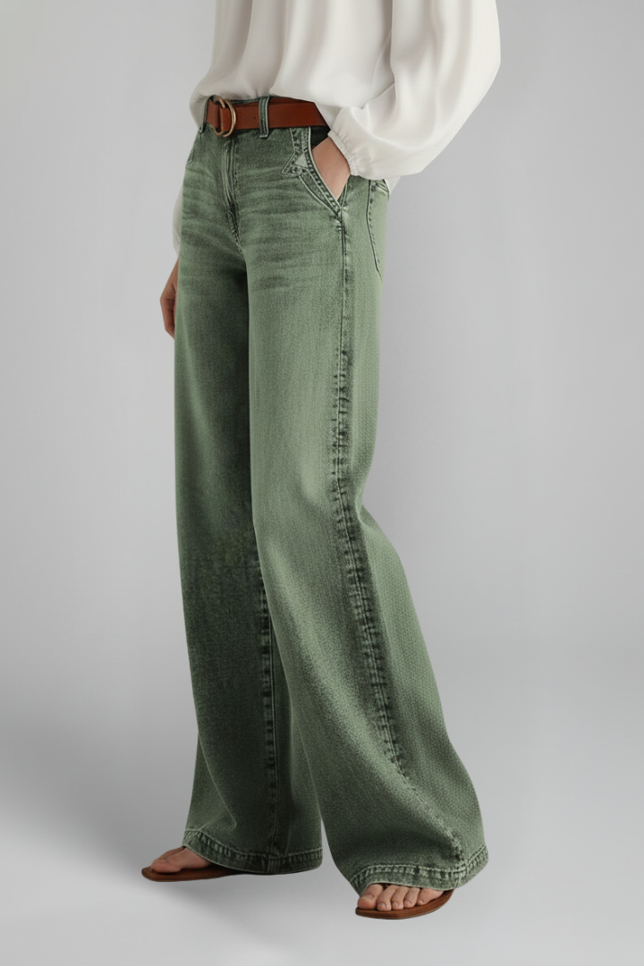 Marlowe Jean — Textured Wide-Leg Jeans