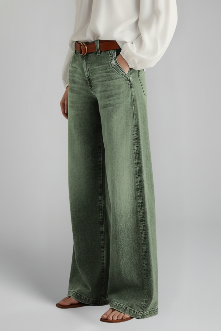 Marlowe Jean — Textured Wide-Leg Jeans