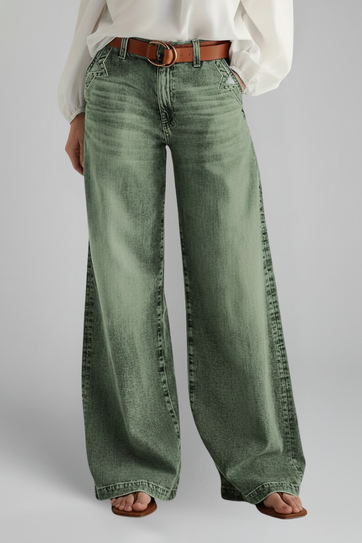 Marlowe Jean — Textured Wide-Leg Jeans