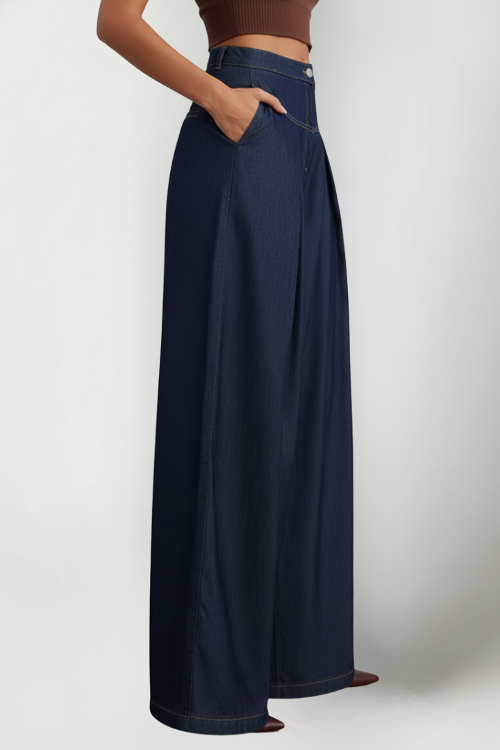 Della Jean — Mid-Waist Wide-Leg Jeans