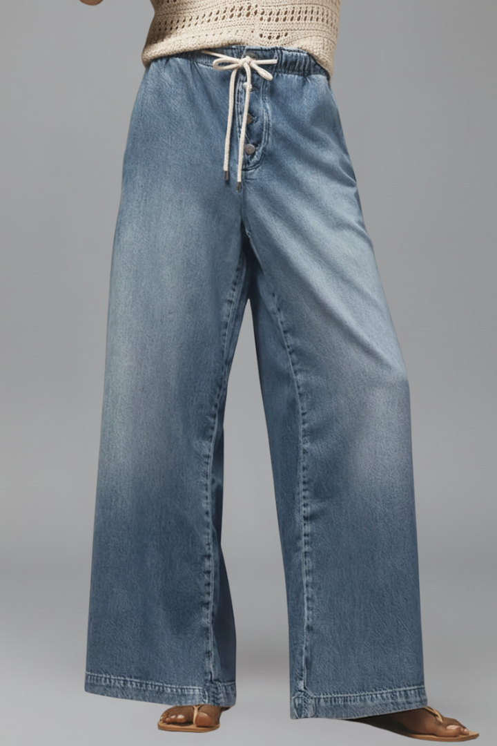 Lauren — Drawstring Wide-Leg Jeans