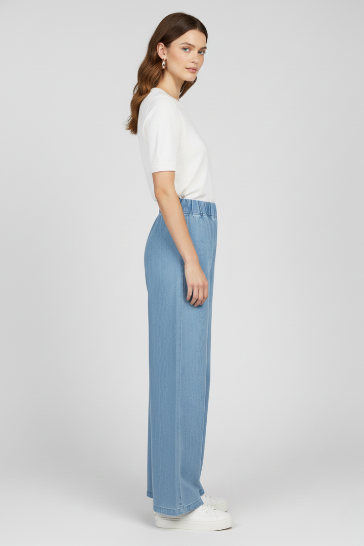 Faye — Button-Fly Wide-Leg Jeans