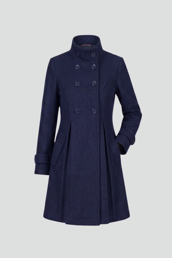 Rosamund — Hooded A-Line Button Coat