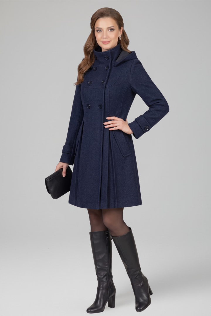 Rosamund — Hooded A-Line Button Coat