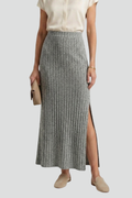 Romilly Skirt — Ribbed Maxi Skirt with Side Slit
