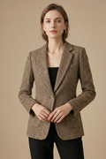 Ines — Women's Single-Button Wool-Blend Blazer