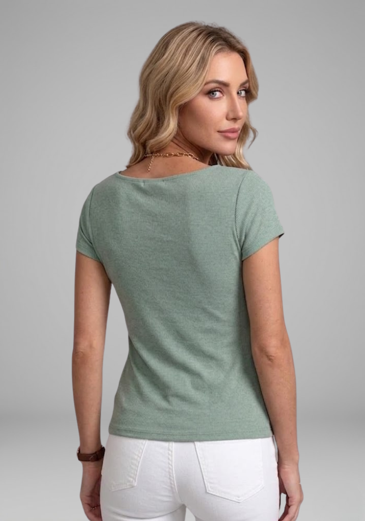 Blythe — Ruched Cowl-Neck Top