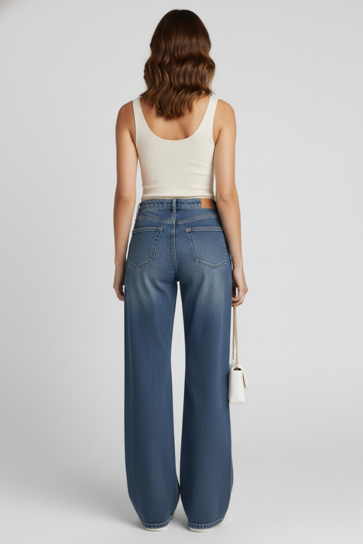 Wren Jean — Fleece-Lined Wide-Leg Jeans