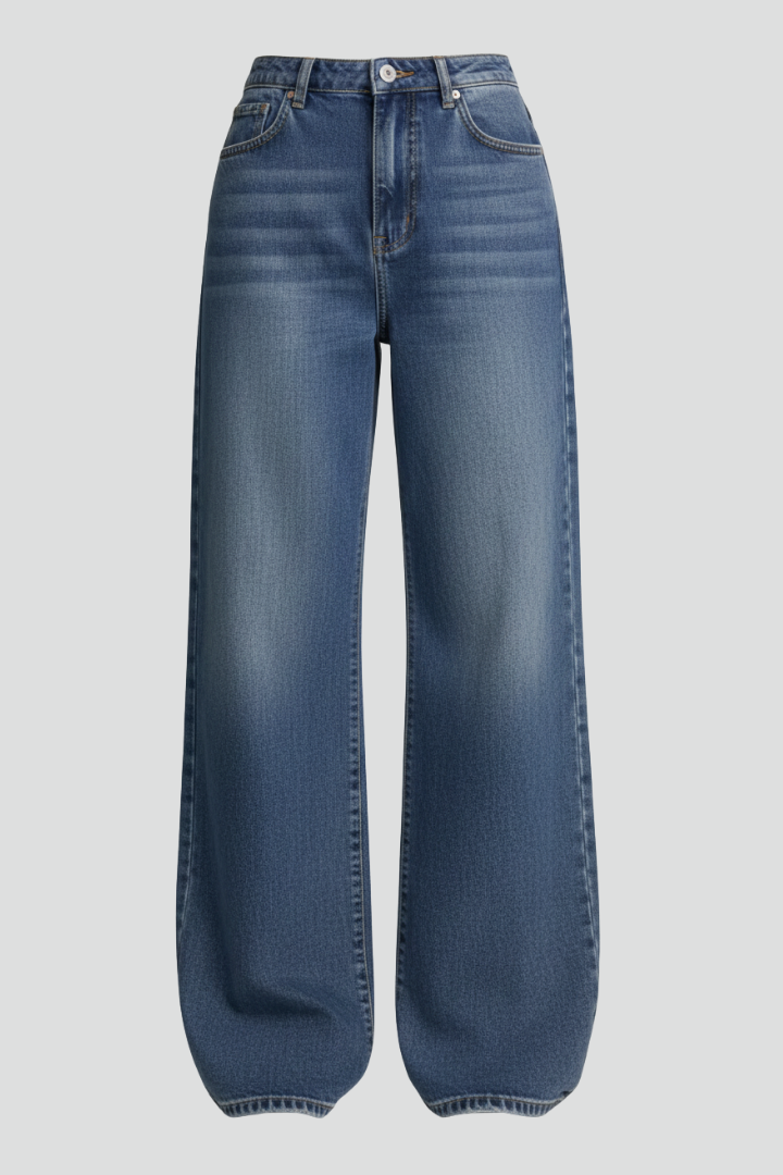 Wren Jean — Fleece-Lined Wide-Leg Jeans