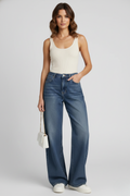 Wren Jean — Fleece-Lined Wide-Leg Jeans