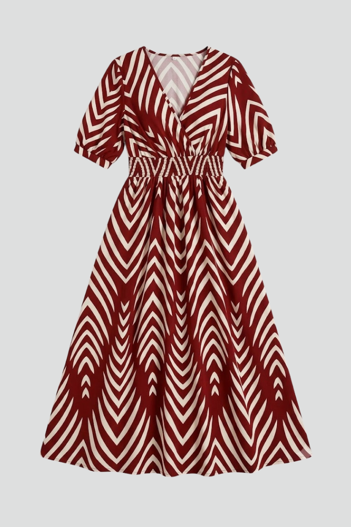 Wilma — Patterned Boho Midi Dress
