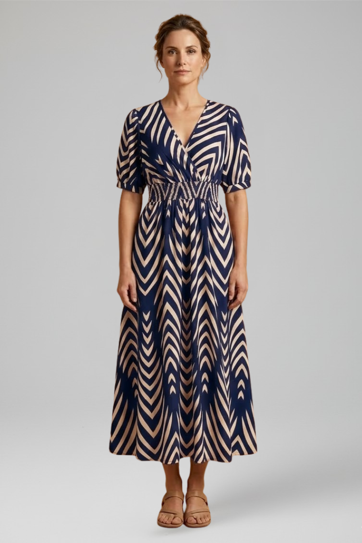 Wilma — Patterned Boho Midi Dress