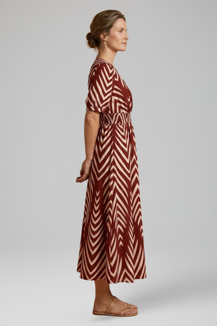 Wilma — Patterned Boho Midi Dress