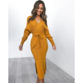 Sylvaine — Women's Wrap-Front Knit Maxi Dress