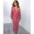 Sylvaine — Women's Wrap-Front Knit Maxi Dress