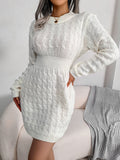 Elke — Women’s Cable-Knit Fitted-Waist Mini Dress