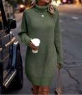 Alix — Women’s Ribbed Turtleneck Knit Mini Dress