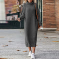 Hesper — Women's Turtleneck Knit Maxi Dress