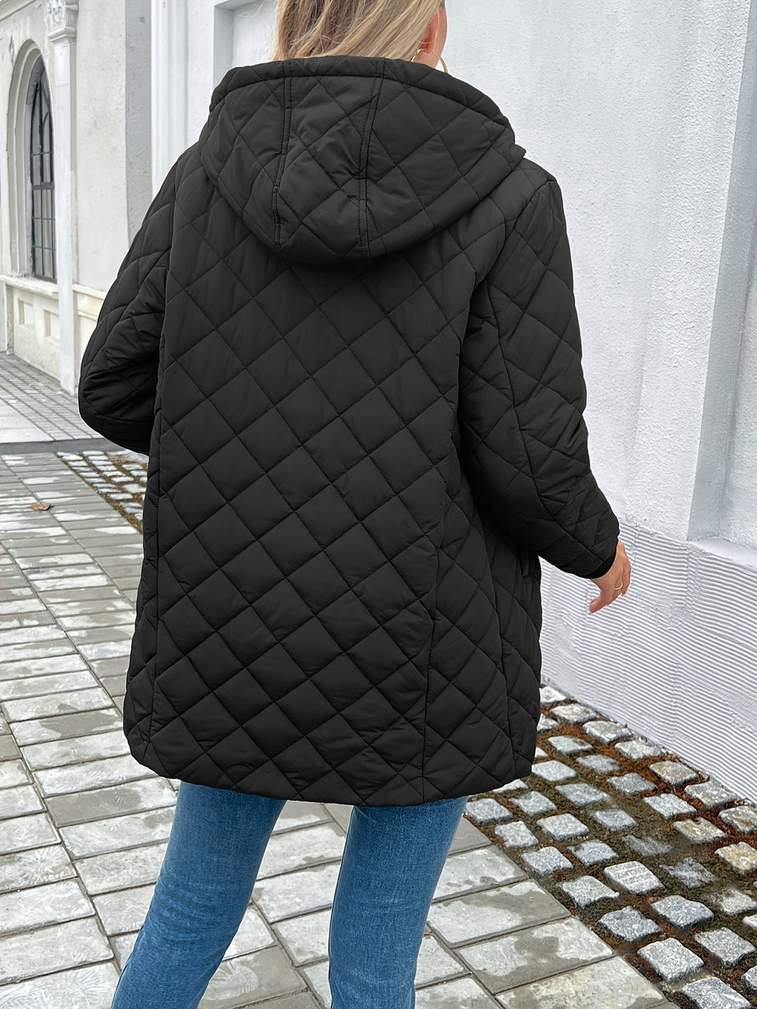 Jorunn — Women’s Hooded Quilted Longline Coat