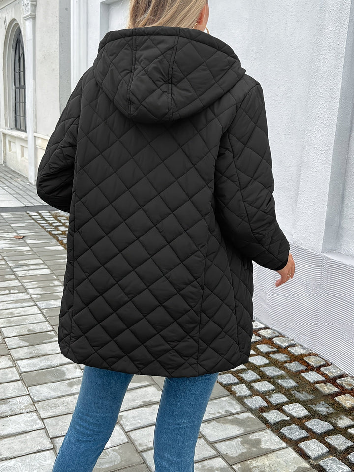 Jorunn — Women’s Hooded Quilted Longline Coat