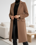 Ulrike — Women’s Single-Breasted Flap-Pocket Long Coat