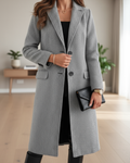 Ulrike — Women’s Single-Breasted Flap-Pocket Long Coat