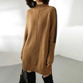 Thalia — Women’s Dropped-Shoulder Turtleneck Knit Dress
