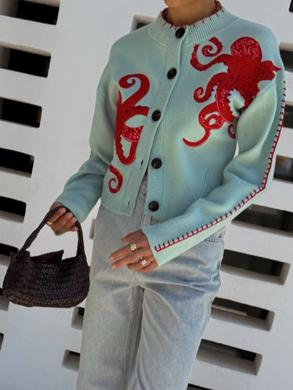 Wisteria — Octopus Pattern Knit Cardigan