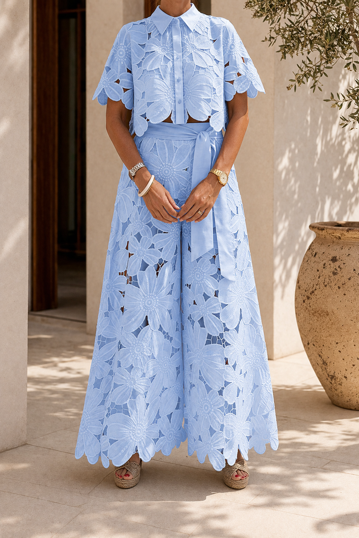 Katriona — Broderie Blouse &amp; Maxi Skirt Set