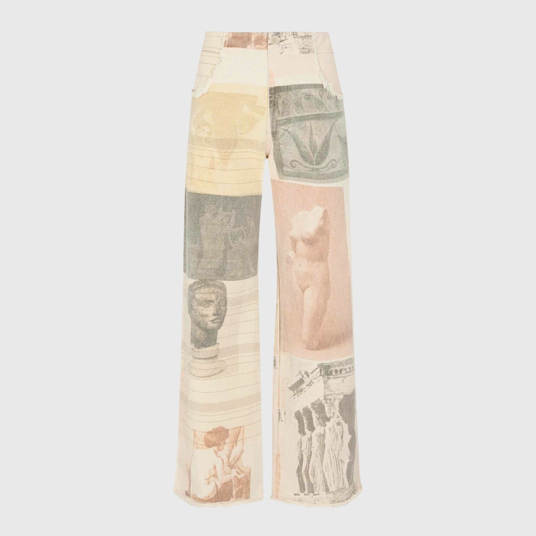 Alma — Wide-Leg Raw-Hem Jeans