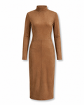 Lucinda — High-Neck Long-Sleeve Knit Midi Dress