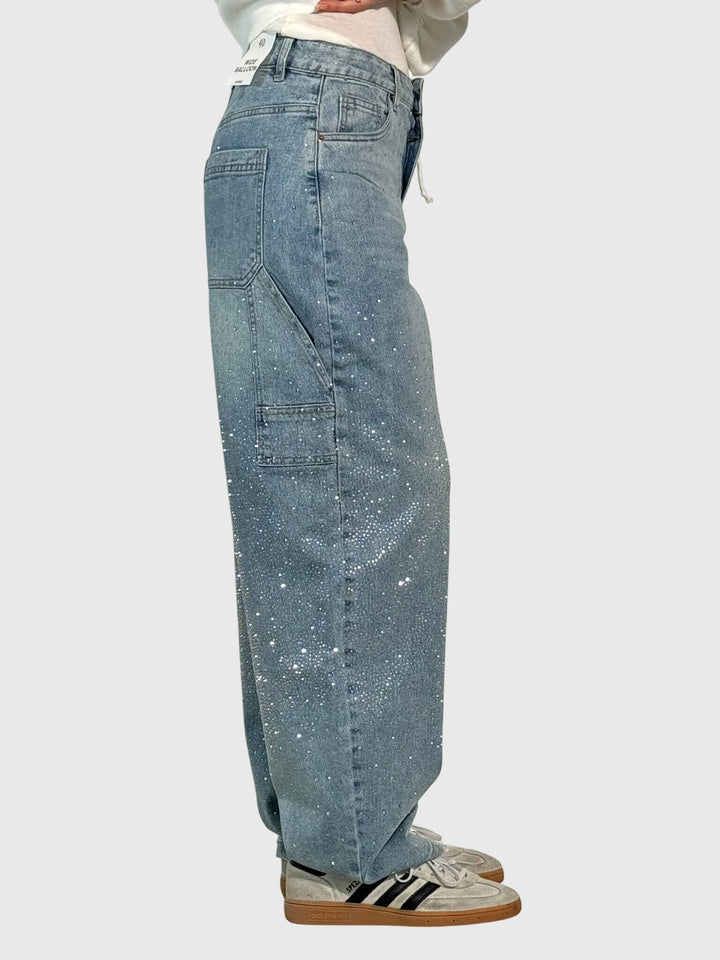 Kimberly — Embellished Wide-Leg Jeans