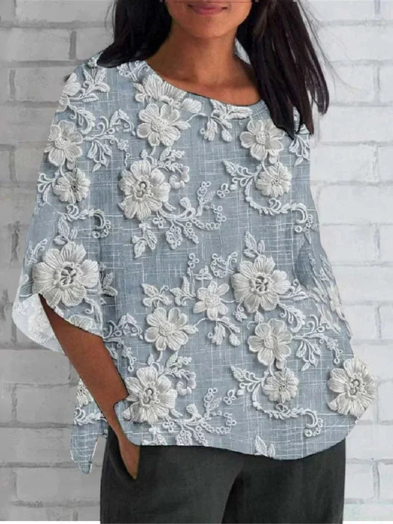 Liberty — Vintage Floral Embroidery Blouse