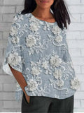 Liberty — Vintage Floral Embroidery Blouse