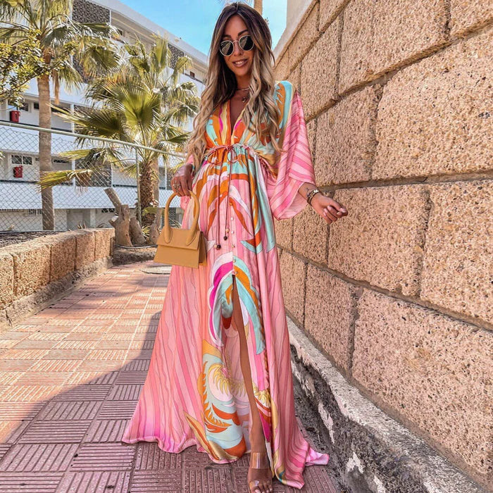 Ute — Printed Beach Cover-Up Dress