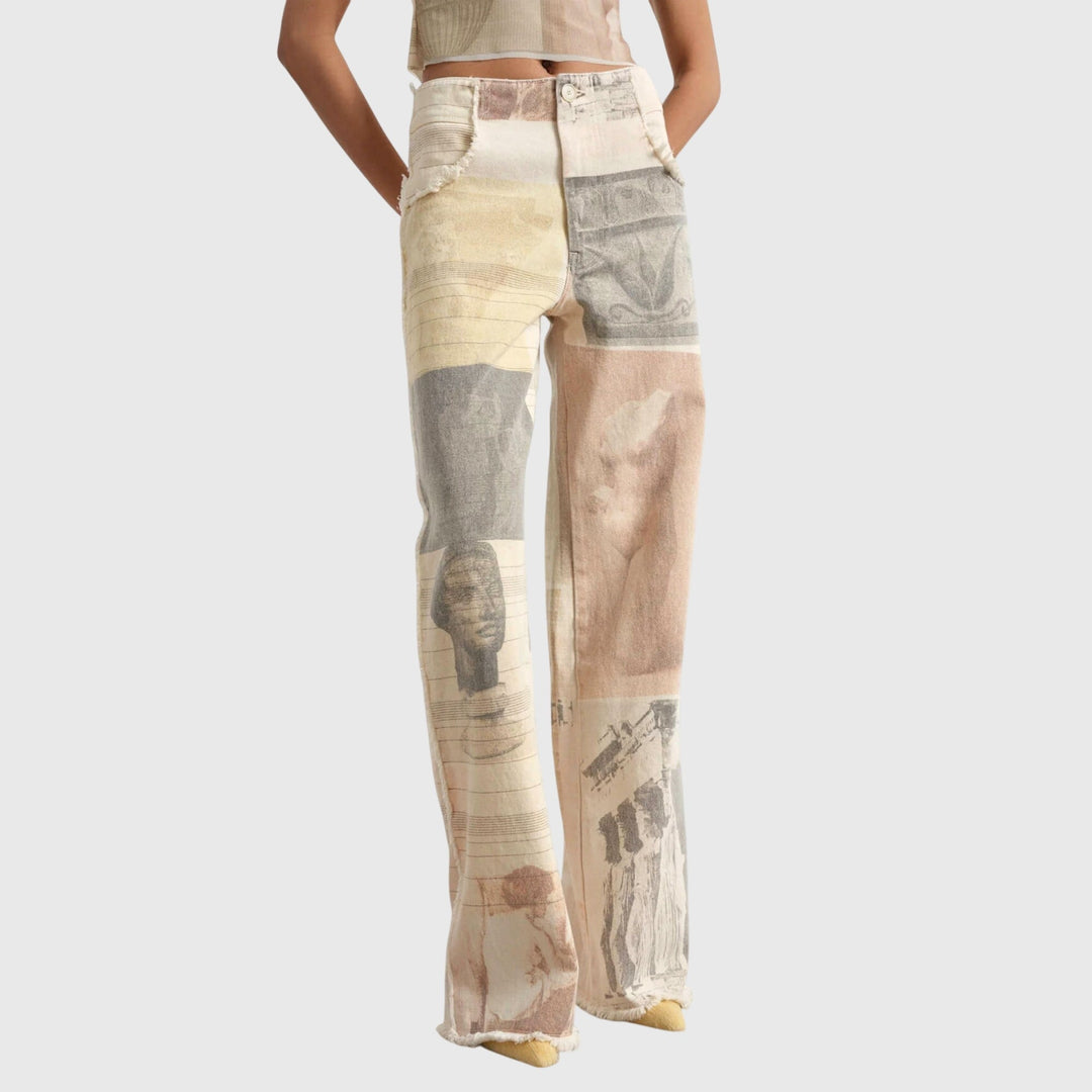 Alma — Wide-Leg Raw-Hem Jeans