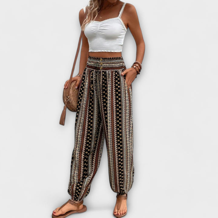 Saskia — Graphic Print Trousers