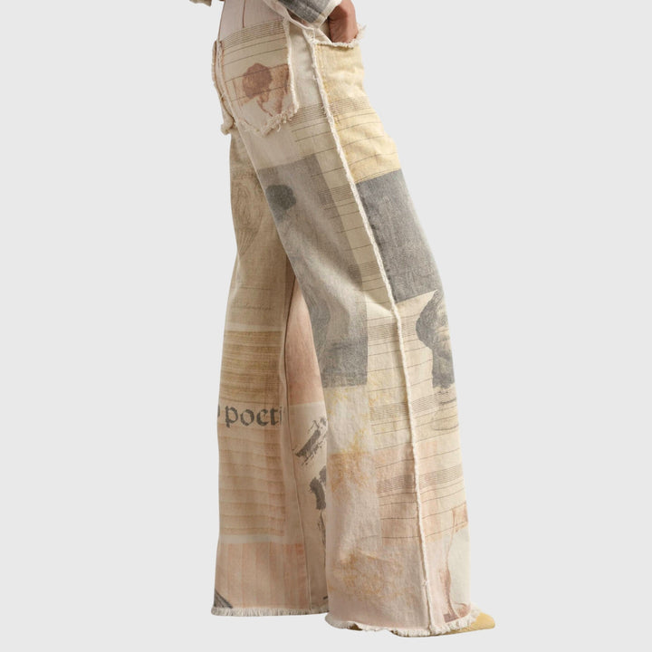 Alma — Wide-Leg Raw-Hem Jeans
