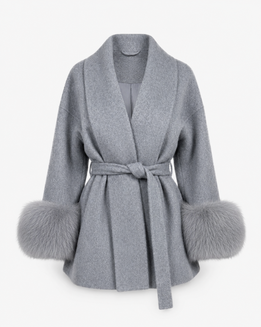 Clementine — Belted Faux-Fur Longline Coat
