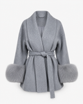 Clementine — Belted Faux-Fur Longline Coat