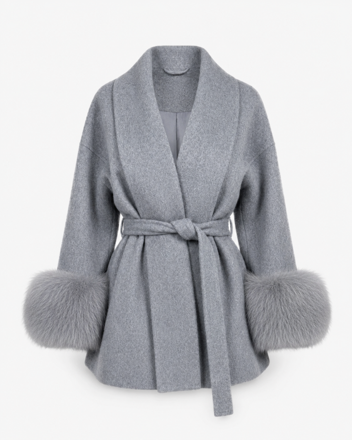 Clementine — Belted Faux-Fur Longline Coat
