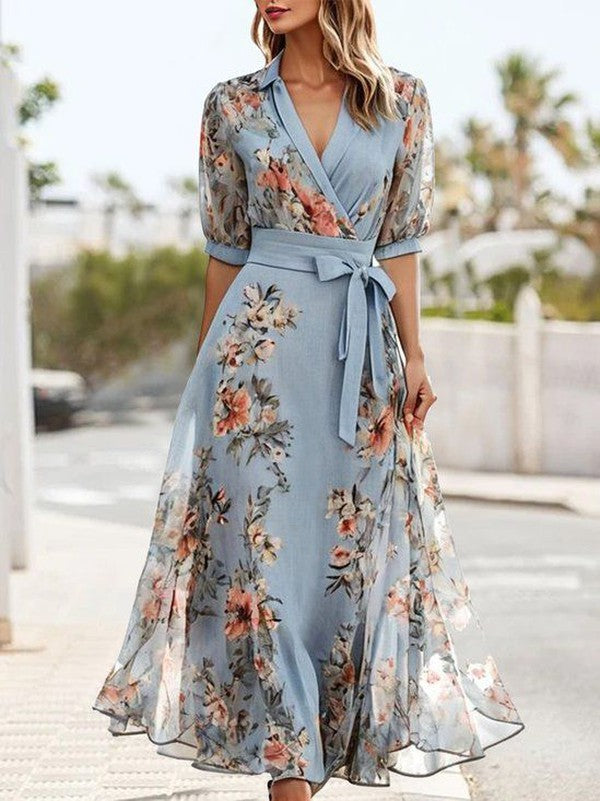 Stacey — V-Neck Midi Dress